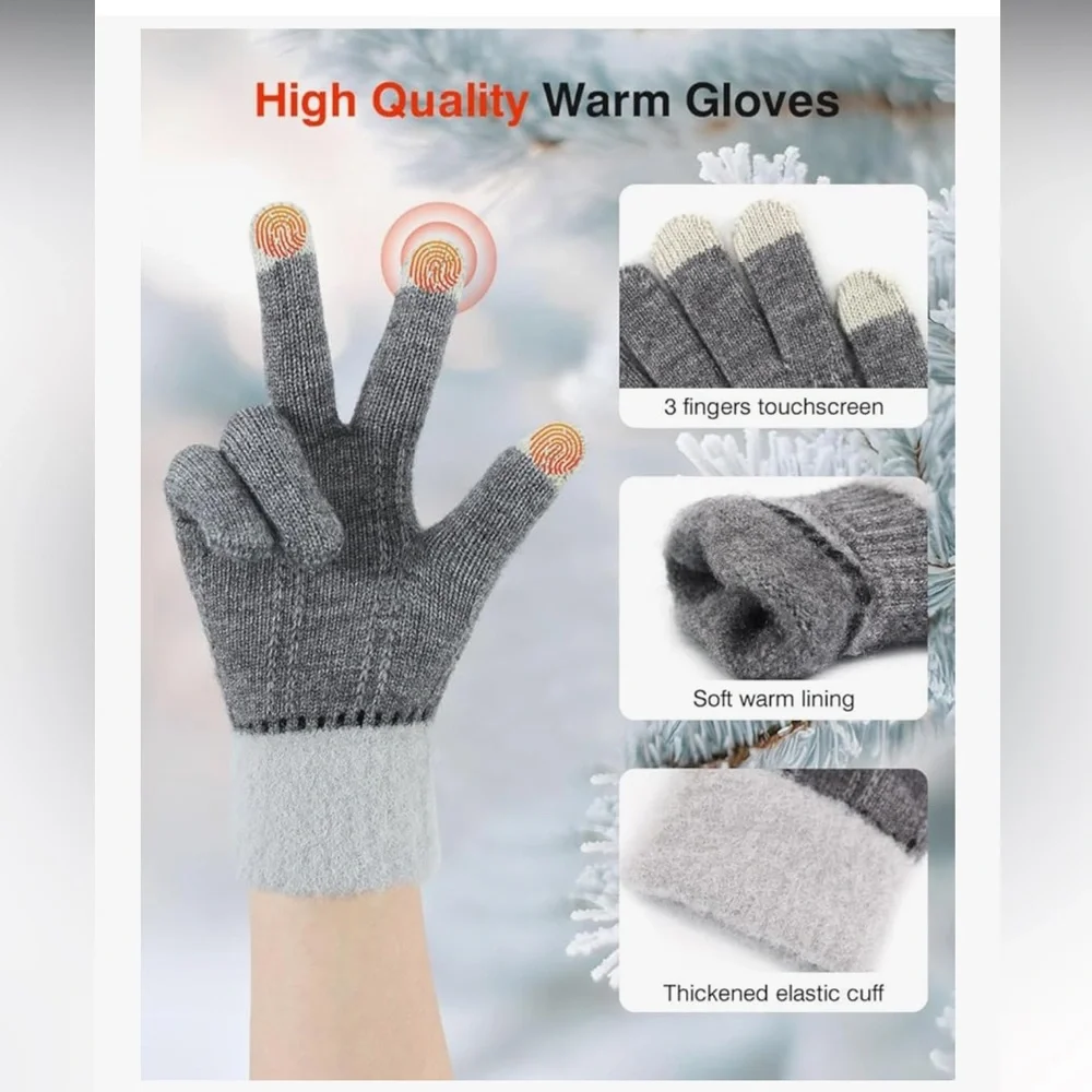 🆕 4 Pairs Winter Gloves for Women Cold Weather, Touchscreen Texting Gloves